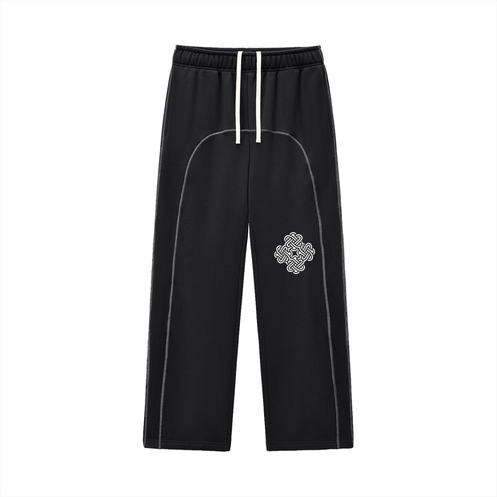 Lostago™ Fleece-Sweatpants mit Kontrastnähten