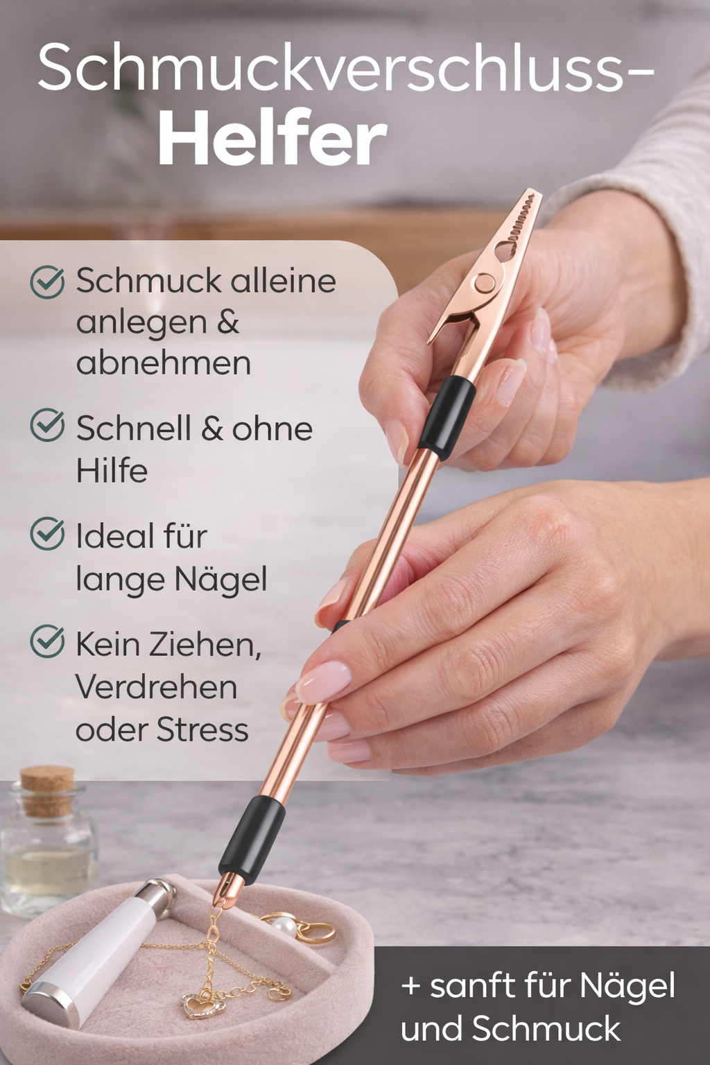 Armband-Helfer – Armbänder in Sekunden alleine schließen